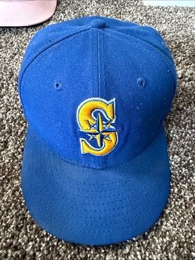 Seattle Mariners Blue Baseball Cap with Yellow 'S' Logo